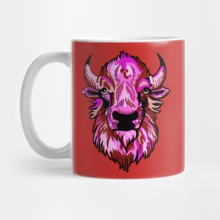 Mindful Vivid Buffalo in Pink & Red Mug